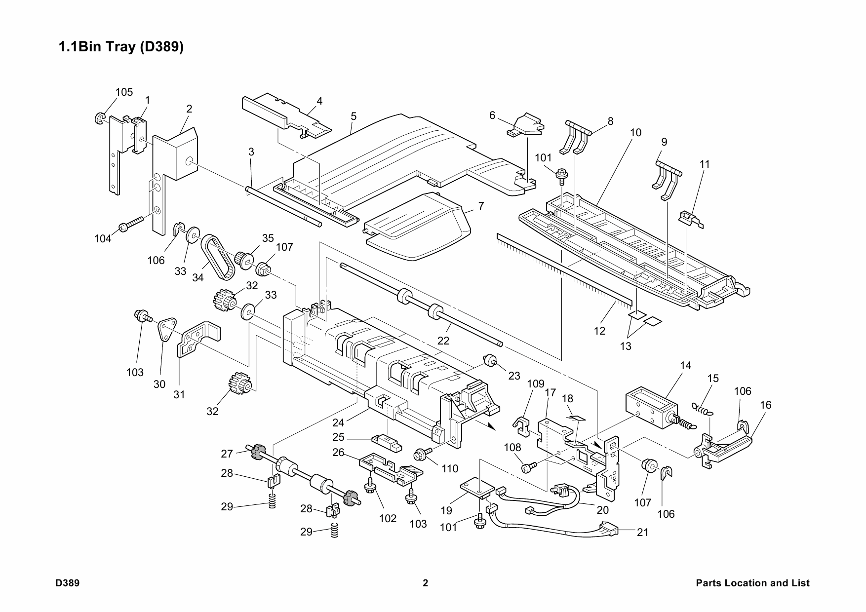 RICOH Options D389 1-BIN-TRAY-BN3040 Parts Catalog PDF download-2 RICOH Options D389 1-BIN-TRAY-BN3040 Parts Catalog PDF download-2